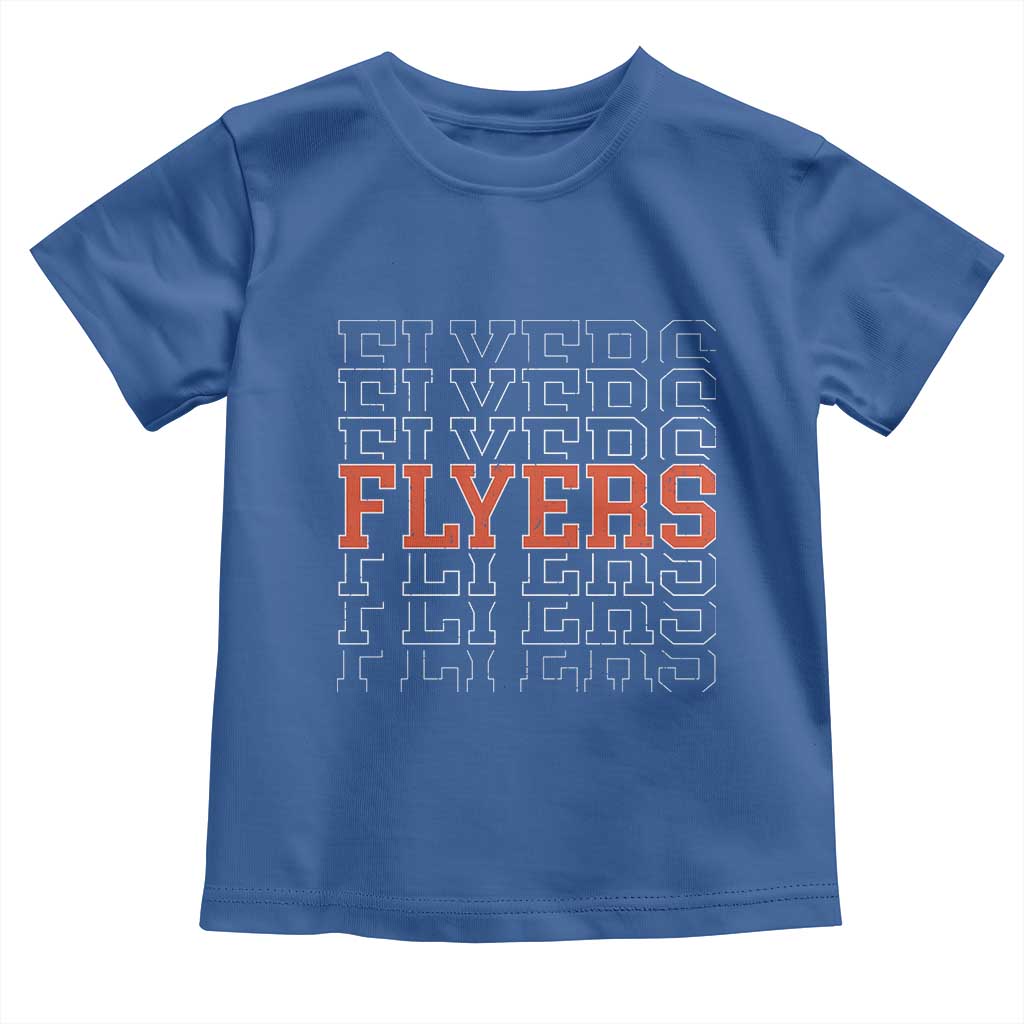 Retro Flyers Name Script Style Toddler T Shirt Vintage Distressed Graphic Sports Fan Pride