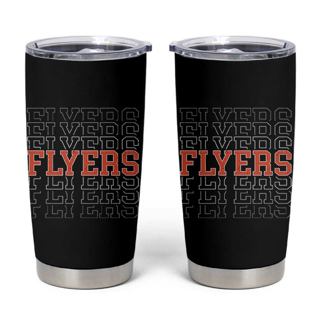 Retro Flyers Name Script Style Tumbler Cup Vintage Distressed Graphic Sports Fan Pride