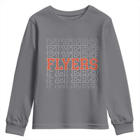 Retro Flyers Name Script Style Youth Sweatshirt Vintage Distressed Graphic Sports Fan Pride