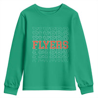 Retro Flyers Name Script Style Youth Sweatshirt Vintage Distressed Graphic Sports Fan Pride