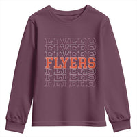 Retro Flyers Name Script Style Youth Sweatshirt Vintage Distressed Graphic Sports Fan Pride