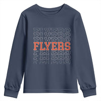 Retro Flyers Name Script Style Youth Sweatshirt Vintage Distressed Graphic Sports Fan Pride