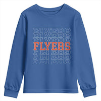 Retro Flyers Name Script Style Youth Sweatshirt Vintage Distressed Graphic Sports Fan Pride