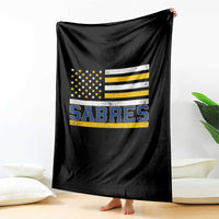 Retro Patriotic Sabres Name Pride American Flag Throw Blanket Distressed Sports Fan Graphic