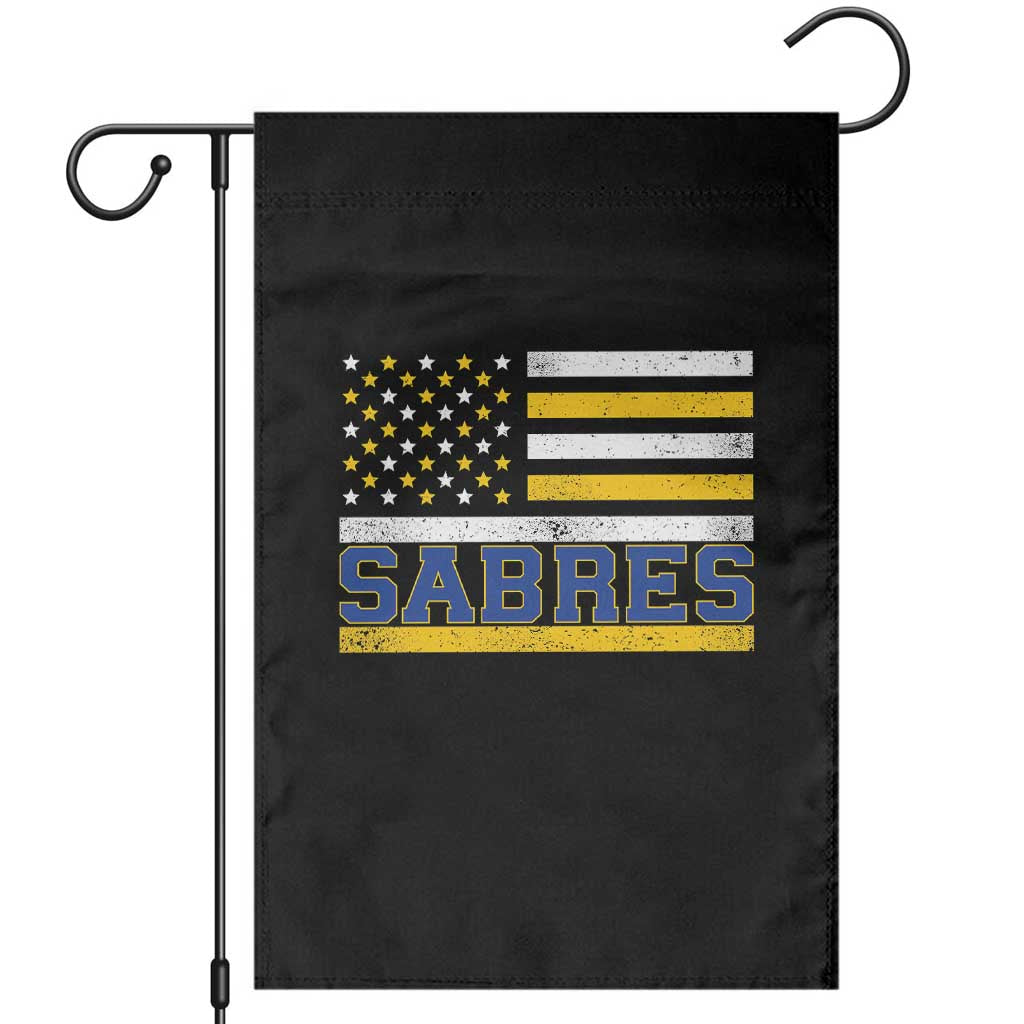Retro Patriotic Sabres Name Pride American Flag Garden Flag Distressed Sports Fan Graphic