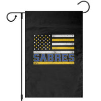 Retro Patriotic Sabres Name Pride American Flag Garden Flag Distressed Sports Fan Graphic