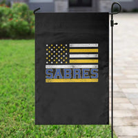 Retro Patriotic Sabres Name Pride American Flag Garden Flag Distressed Sports Fan Graphic