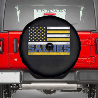 Retro Patriotic Sabres Name Pride American Flag Spare Tire Cover Distressed Sports Fan Graphic