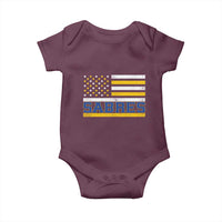 Retro Patriotic Sabres Name Pride American Flag Baby Onesie Distressed Sports Fan Graphic
