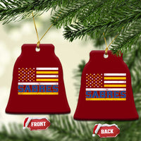 Retro Patriotic Sabres Name Pride American Flag Ceramic Ornament Distressed Sports Fan Graphic