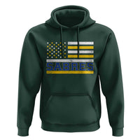 Retro Patriotic Sabres Name Pride American Flag Hoodie Distressed Sports Fan Graphic