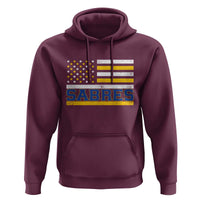 Retro Patriotic Sabres Name Pride American Flag Hoodie Distressed Sports Fan Graphic