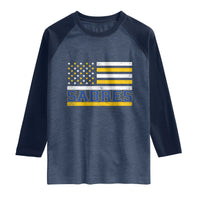 Retro Patriotic Sabres Name Pride American Flag Raglan Shirt Distressed Sports Fan Graphic