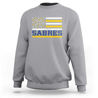 Retro Patriotic Sabres Name Pride American Flag Sweatshirt Distressed Sports Fan Graphic