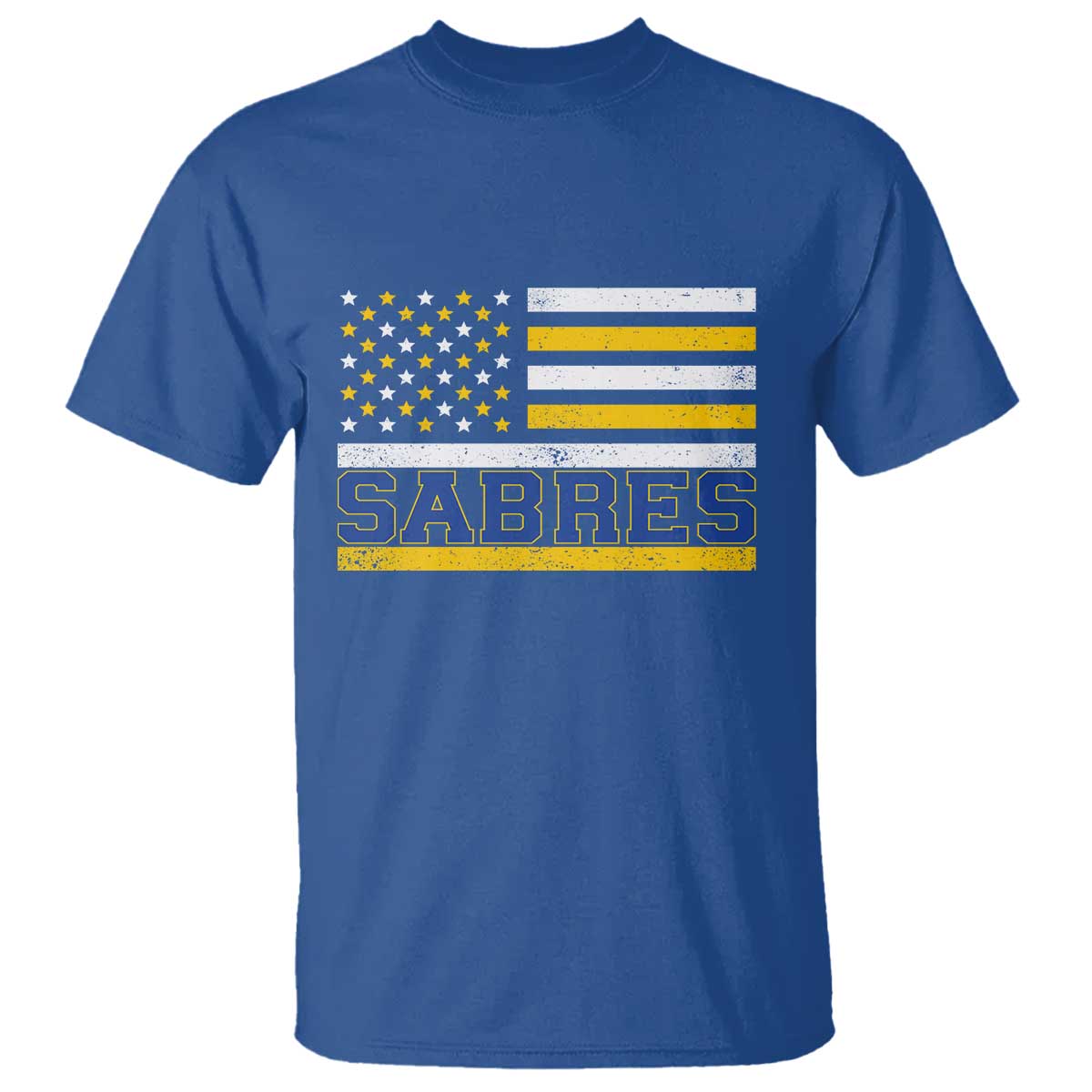 Retro Patriotic Sabres Name Pride American Flag T Shirt Distressed Sports Fan Graphic