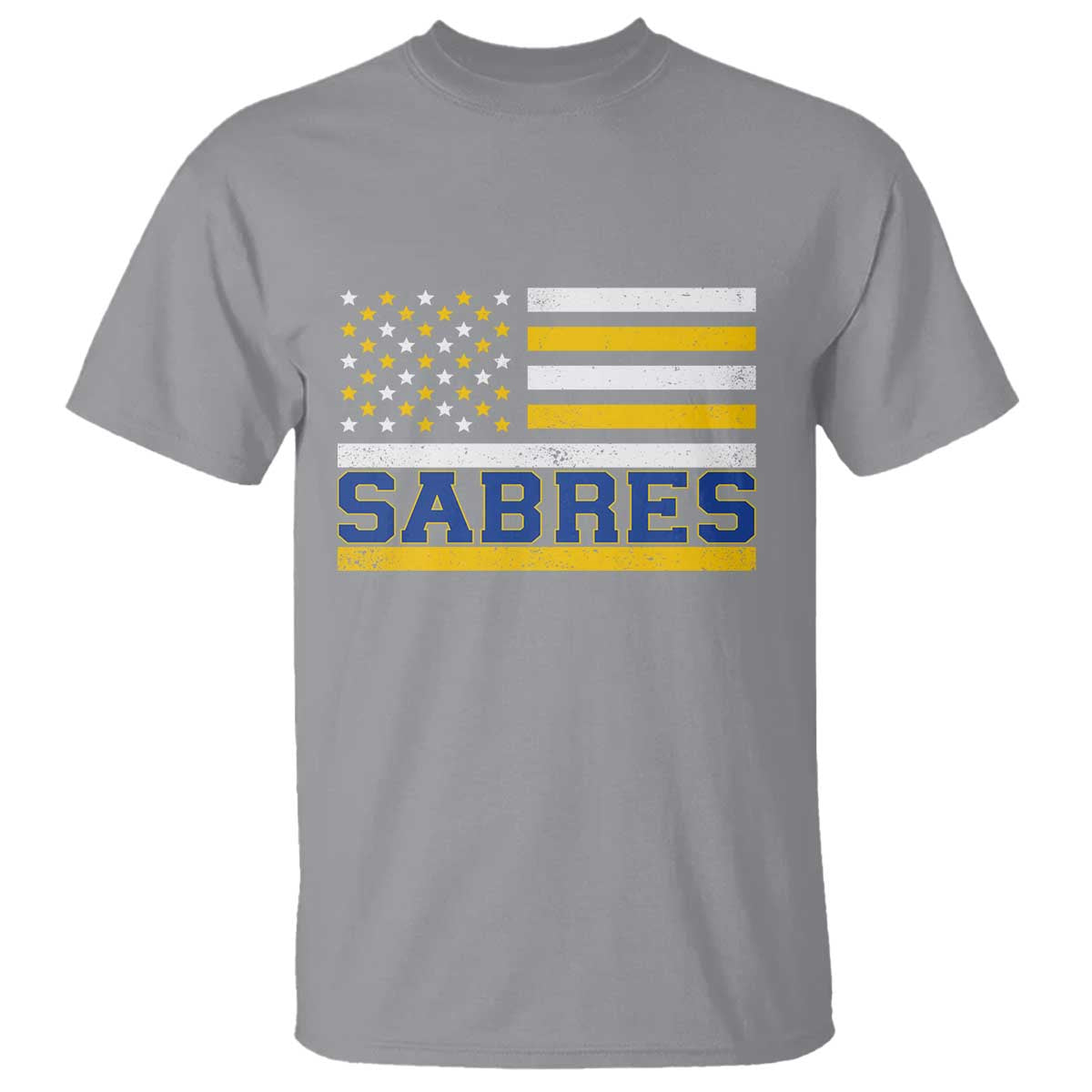 Retro Patriotic Sabres Name Pride American Flag T Shirt Distressed Sports Fan Graphic