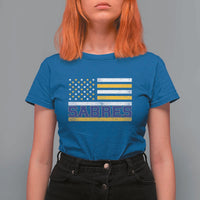 Retro Patriotic Sabres Name Pride American Flag T Shirt For Women Distressed Sports Fan Graphic