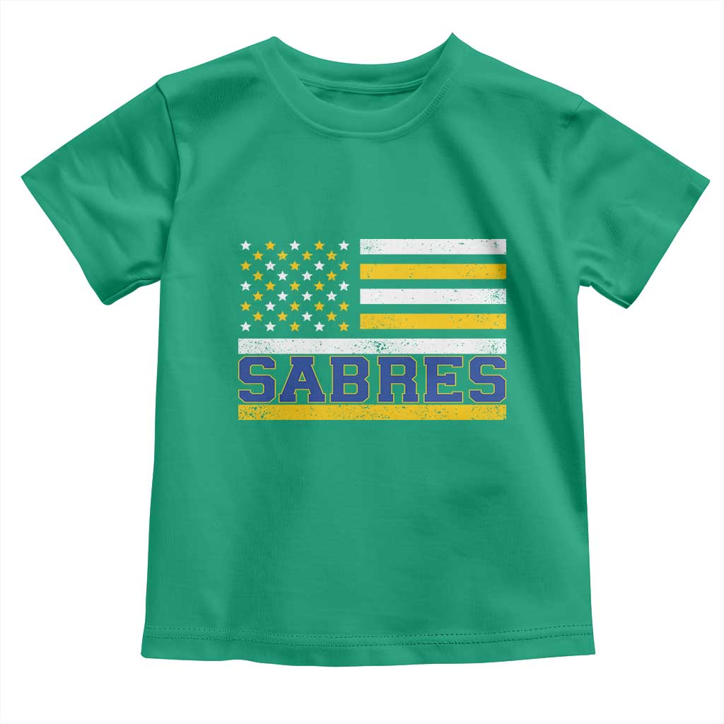 Retro Patriotic Sabres Name Pride American Flag Toddler T Shirt Distressed Sports Fan Graphic