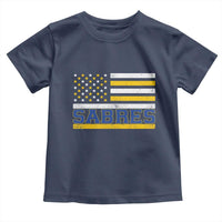 Retro Patriotic Sabres Name Pride American Flag Toddler T Shirt Distressed Sports Fan Graphic