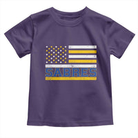 Retro Patriotic Sabres Name Pride American Flag Toddler T Shirt Distressed Sports Fan Graphic