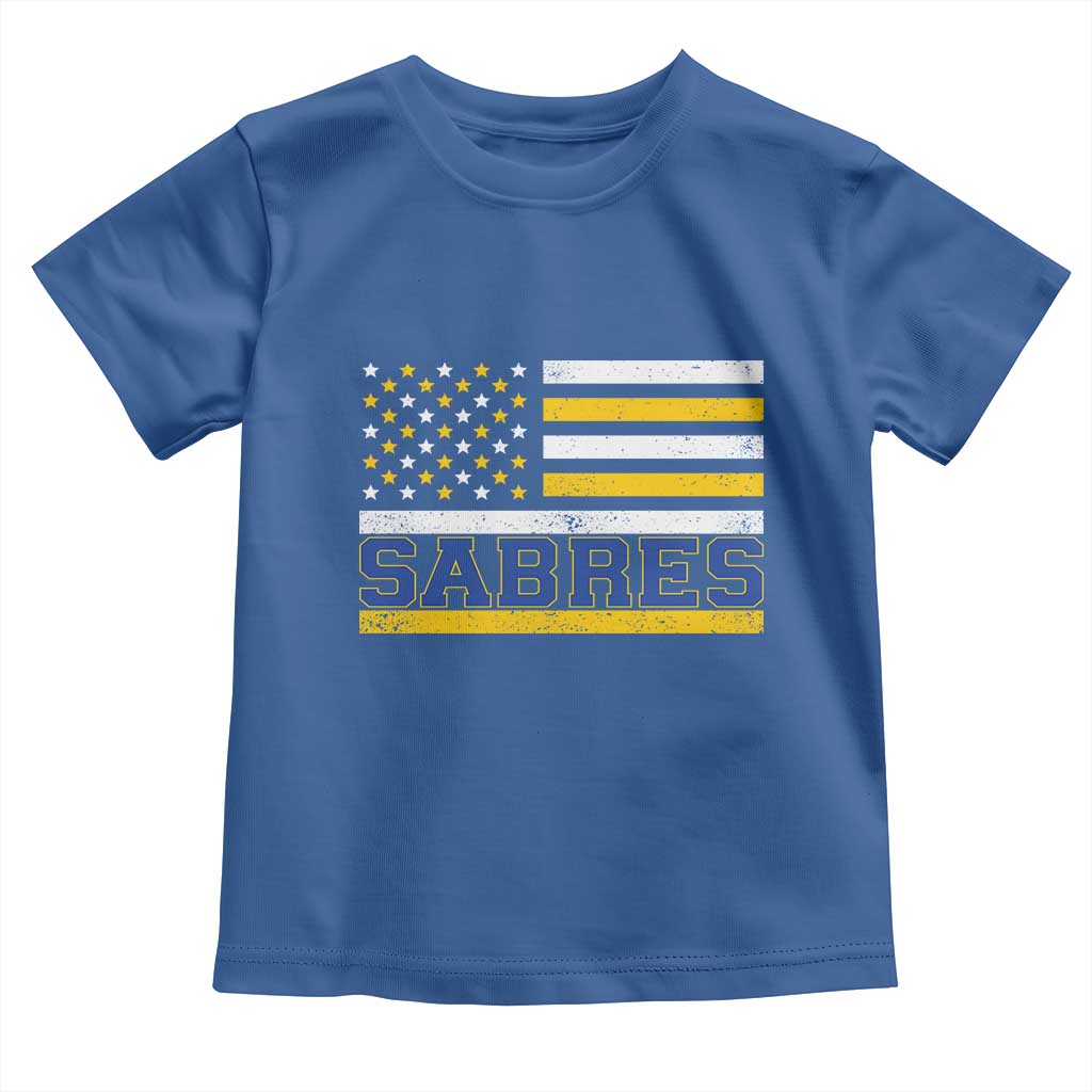 Retro Patriotic Sabres Name Pride American Flag Toddler T Shirt Distressed Sports Fan Graphic