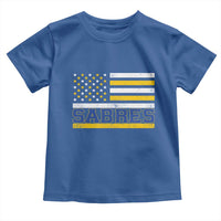 Retro Patriotic Sabres Name Pride American Flag Toddler T Shirt Distressed Sports Fan Graphic
