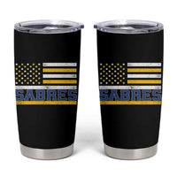 Retro Patriotic Sabres Name Pride American Flag Tumbler Cup Distressed Sports Fan Graphic
