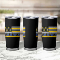 Retro Patriotic Sabres Name Pride American Flag Tumbler Cup Distressed Sports Fan Graphic