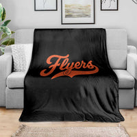 Vintage Flyers Name Script Style Throw Blanket Retro Distressed Tailgate Spirit Sports Fan
