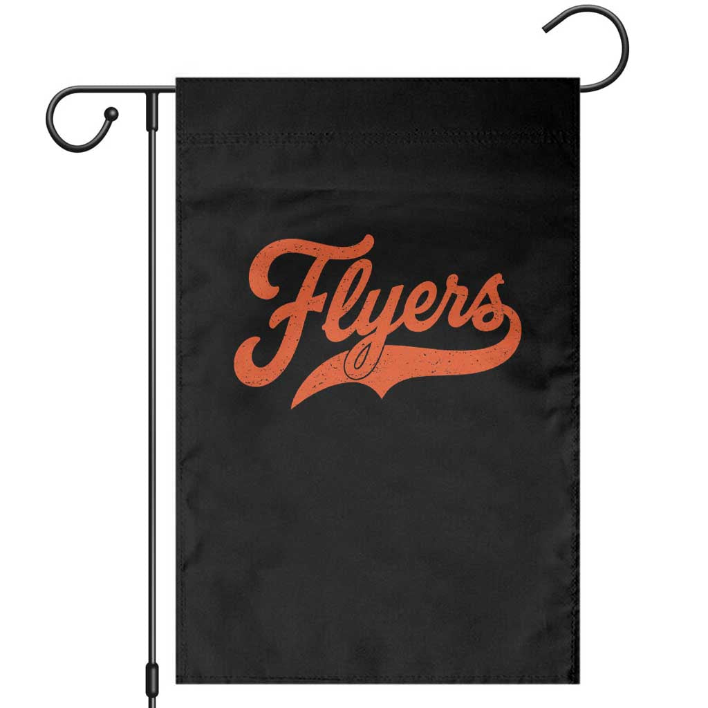 Vintage Flyers Name Script Style Garden Flag Retro Distressed Tailgate Spirit Sports Fan