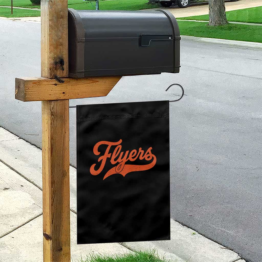 Vintage Flyers Name Script Style Garden Flag Retro Distressed Tailgate Spirit Sports Fan