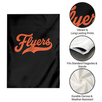 Vintage Flyers Name Script Style Garden Flag Retro Distressed Tailgate Spirit Sports Fan
