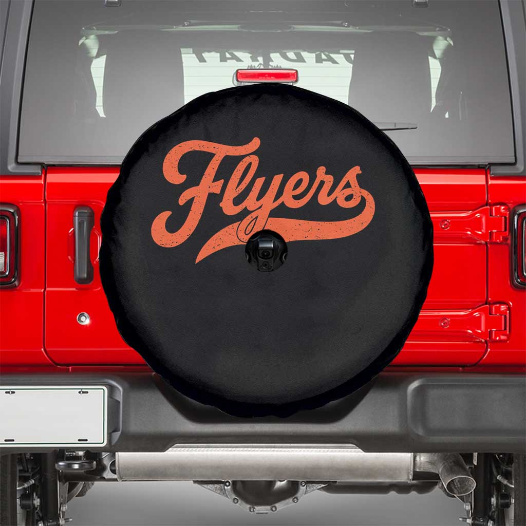 Vintage Flyers Name Script Style Spare Tire Cover Retro Distressed Tailgate Spirit Sports Fan