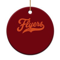 Vintage Flyers Name Script Style Ceramic Ornament Retro Distressed Tailgate Spirit Sports Fan