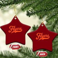 Vintage Flyers Name Script Style Ceramic Ornament Retro Distressed Tailgate Spirit Sports Fan