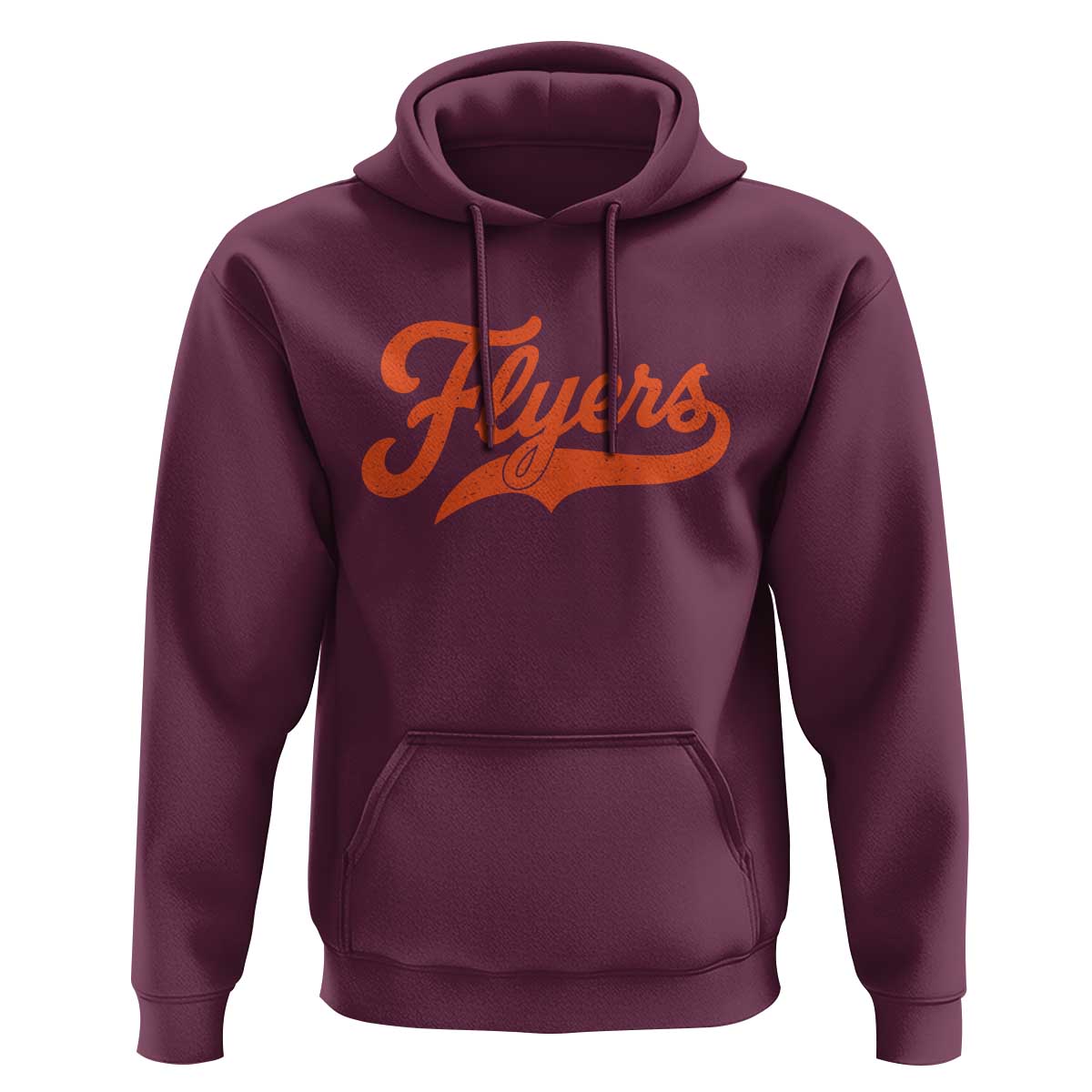 Vintage Flyers Name Script Style Hoodie Retro Distressed Tailgate Spirit Sports Fan