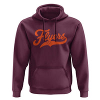 Vintage Flyers Name Script Style Hoodie Retro Distressed Tailgate Spirit Sports Fan