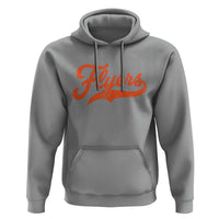 Vintage Flyers Name Script Style Hoodie Retro Distressed Tailgate Spirit Sports Fan