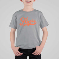 Vintage Flyers Name Script Style T Shirt For Kid Retro Distressed Tailgate Spirit Sports Fan