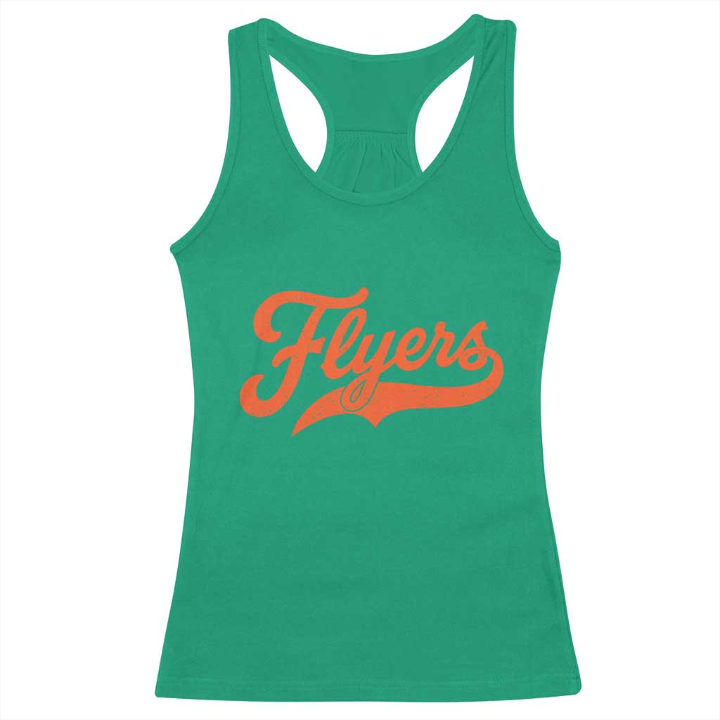 Vintage Flyers Name Script Style Racerback Tank Top Retro Distressed Tailgate Spirit Sports Fan