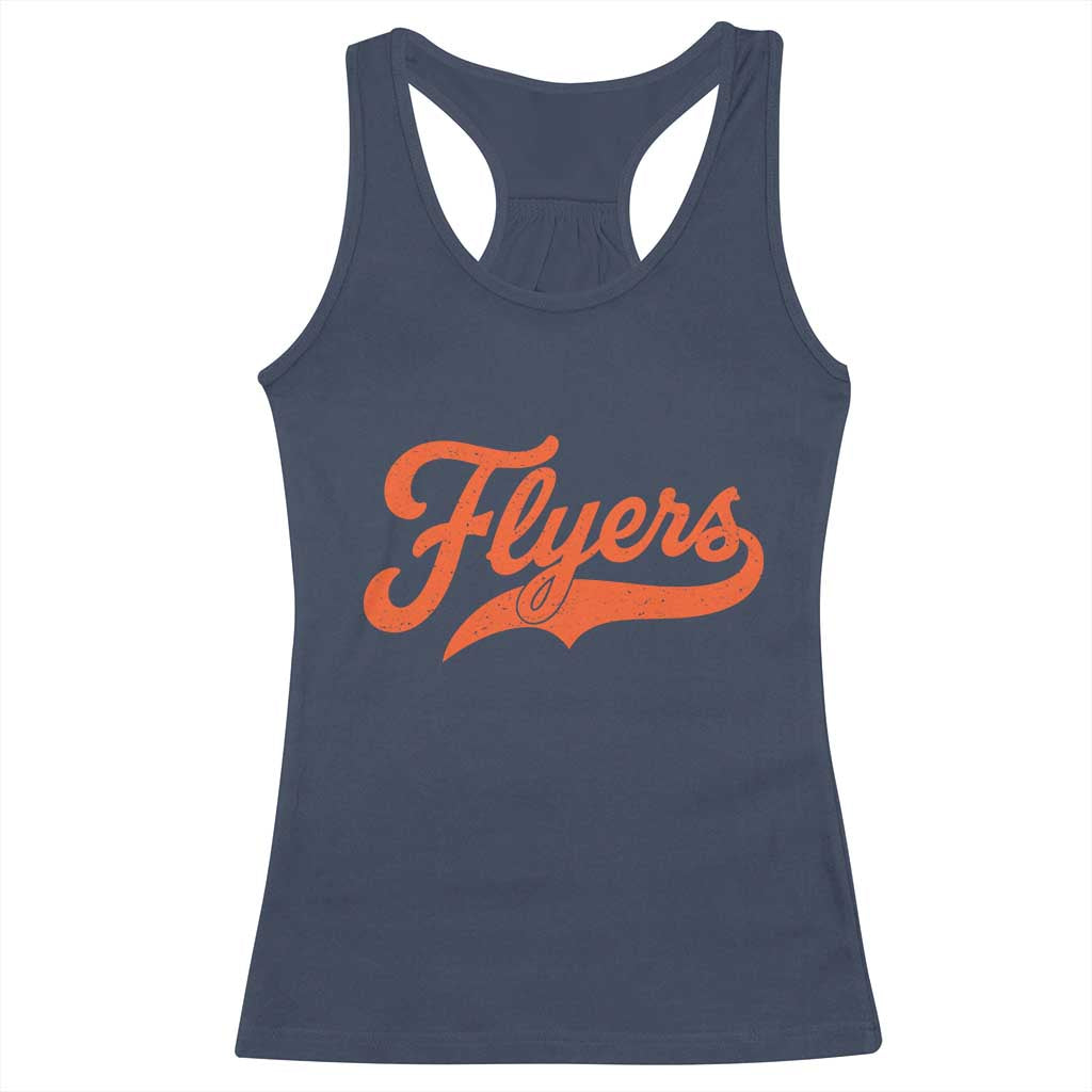 Vintage Flyers Name Script Style Racerback Tank Top Retro Distressed Tailgate Spirit Sports Fan