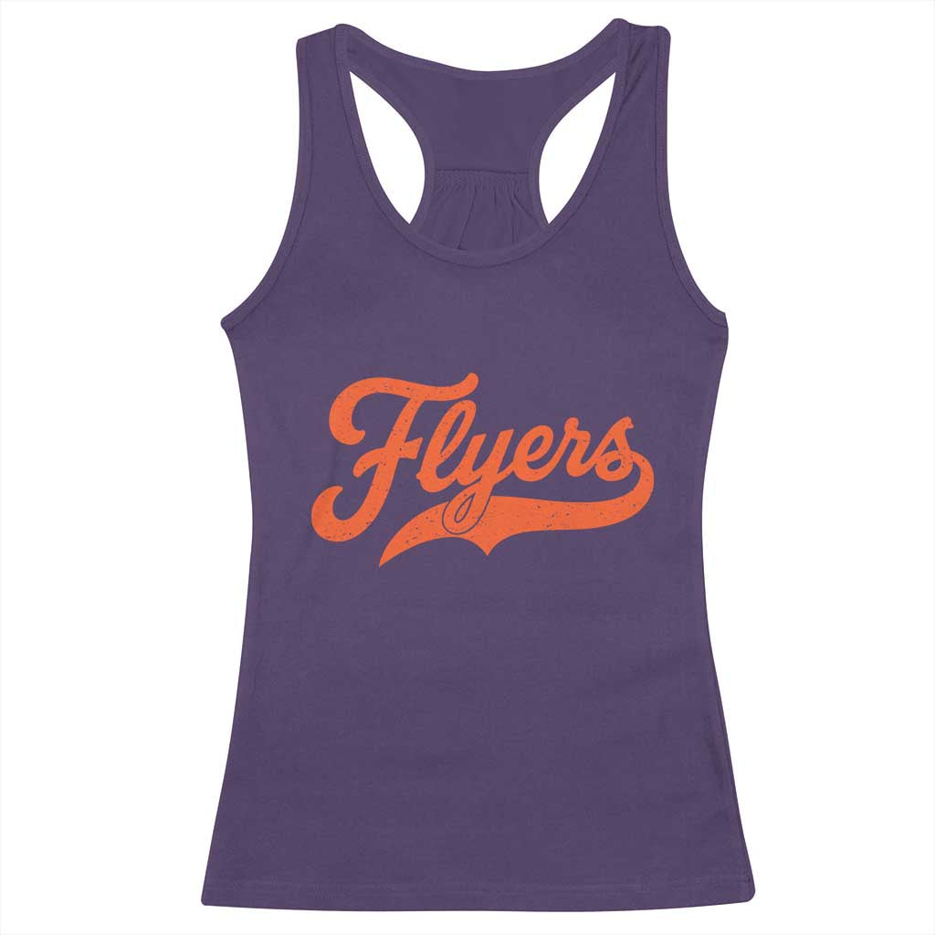 Vintage Flyers Name Script Style Racerback Tank Top Retro Distressed Tailgate Spirit Sports Fan