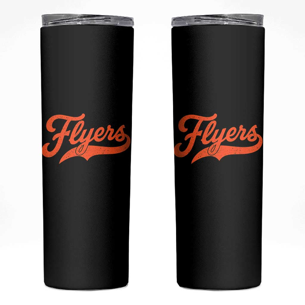 Vintage Flyers Name Script Style Skinny Tumbler Retro Distressed Tailgate Spirit Sports Fan