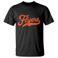 Vintage Flyers Name Script Style T Shirt Retro Distressed Tailgate Spirit Sports Fan