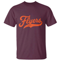Vintage Flyers Name Script Style T Shirt Retro Distressed Tailgate Spirit Sports Fan