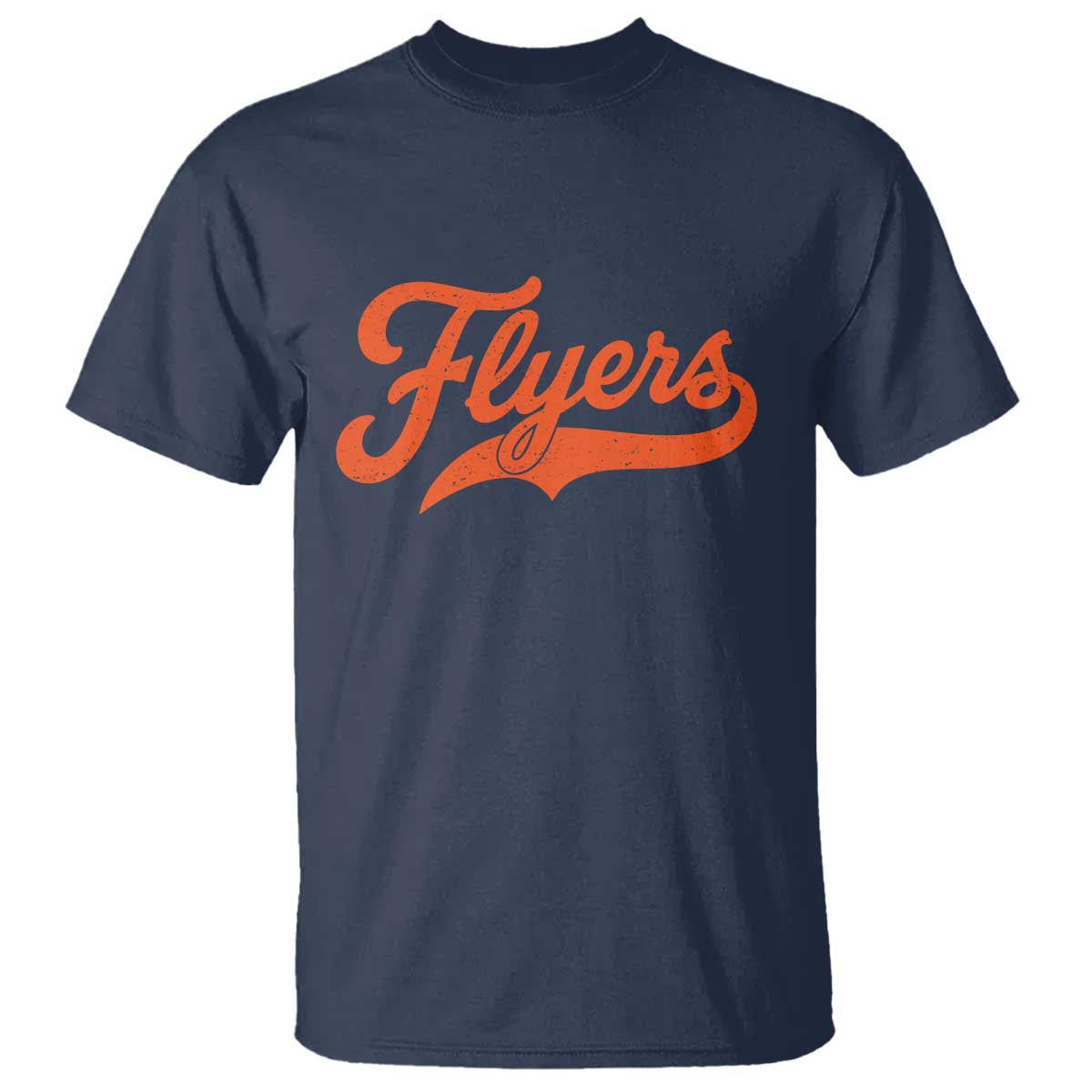 Vintage Flyers Name Script Style T Shirt Retro Distressed Tailgate Spirit Sports Fan