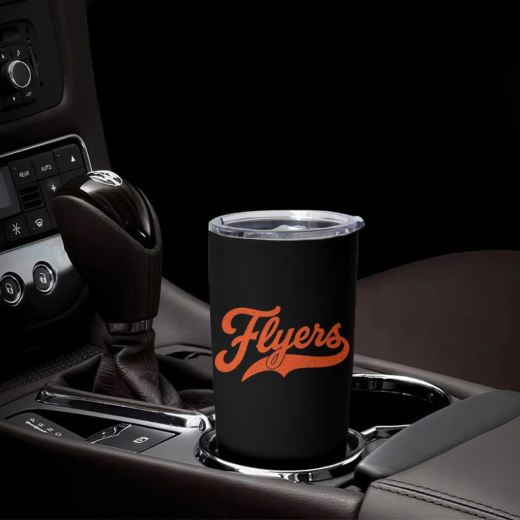 Vintage Flyers Name Script Style Tumbler Cup Retro Distressed Tailgate Spirit Sports Fan