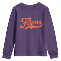 Vintage Flyers Name Script Style Youth Sweatshirt Retro Distressed Tailgate Spirit Sports Fan