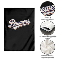 Vintage 70s Brewers Name Script Style Garden Flag Retro Distressed Tailgate Spirit Sports Fan