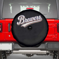 Vintage 70s Brewers Name Script Style Spare Tire Cover Retro Distressed Tailgate Spirit Sports Fan